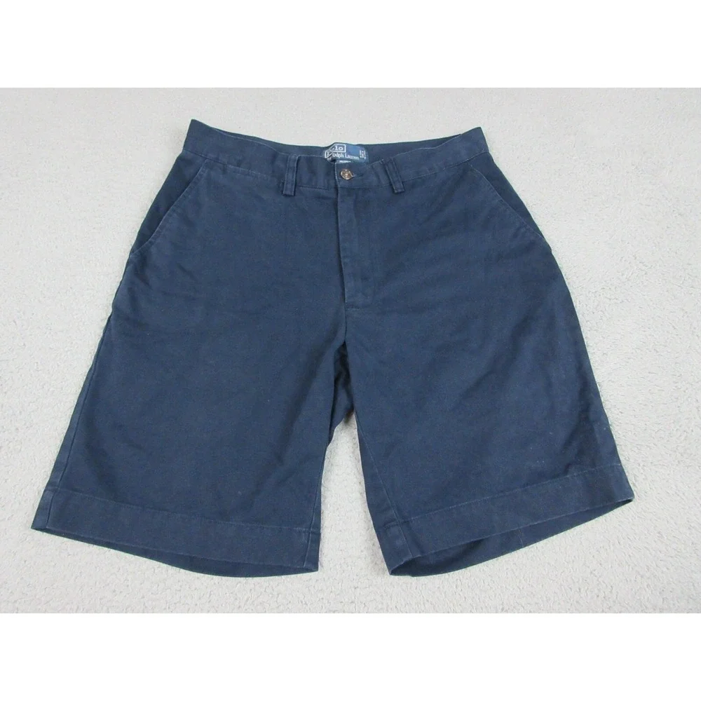 VTG Polo Ralph Lauren Shorts Mens 31 Blue Cotton Prospect Chino 10 Inseam Casual